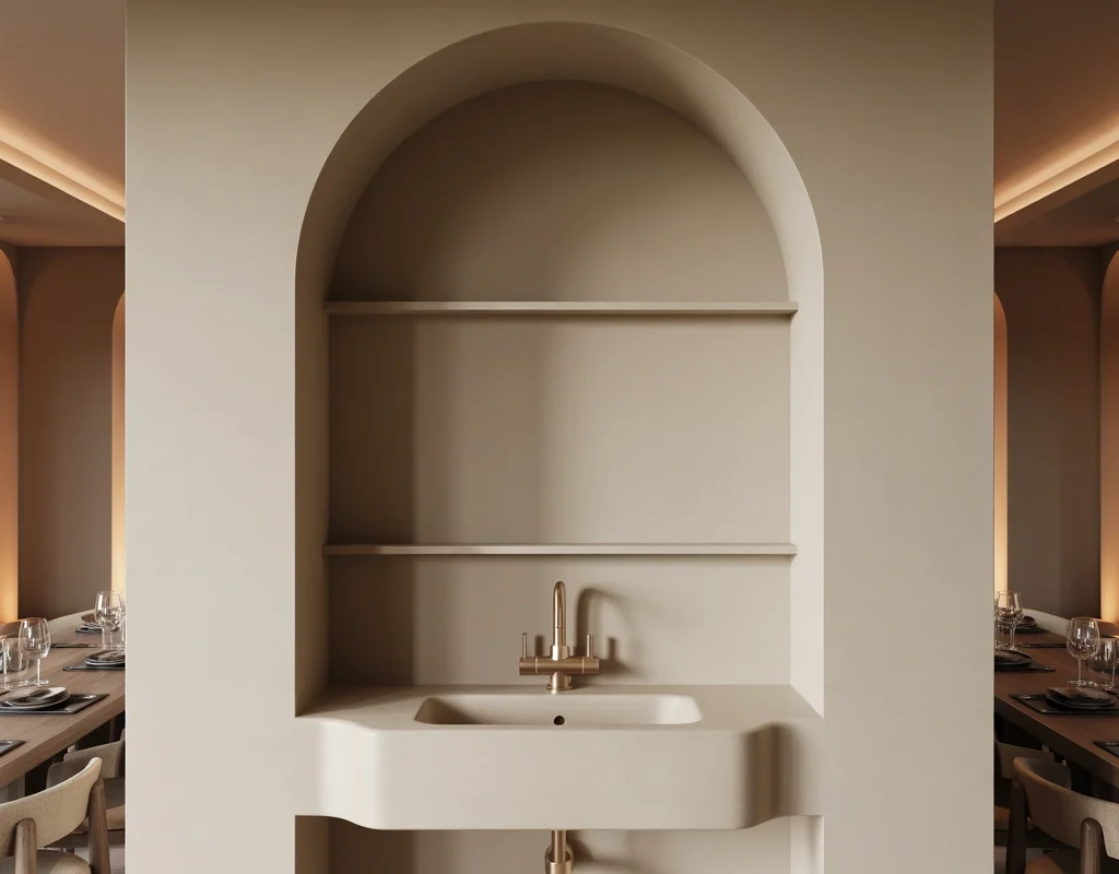 Arched Niche Wash Basin Design