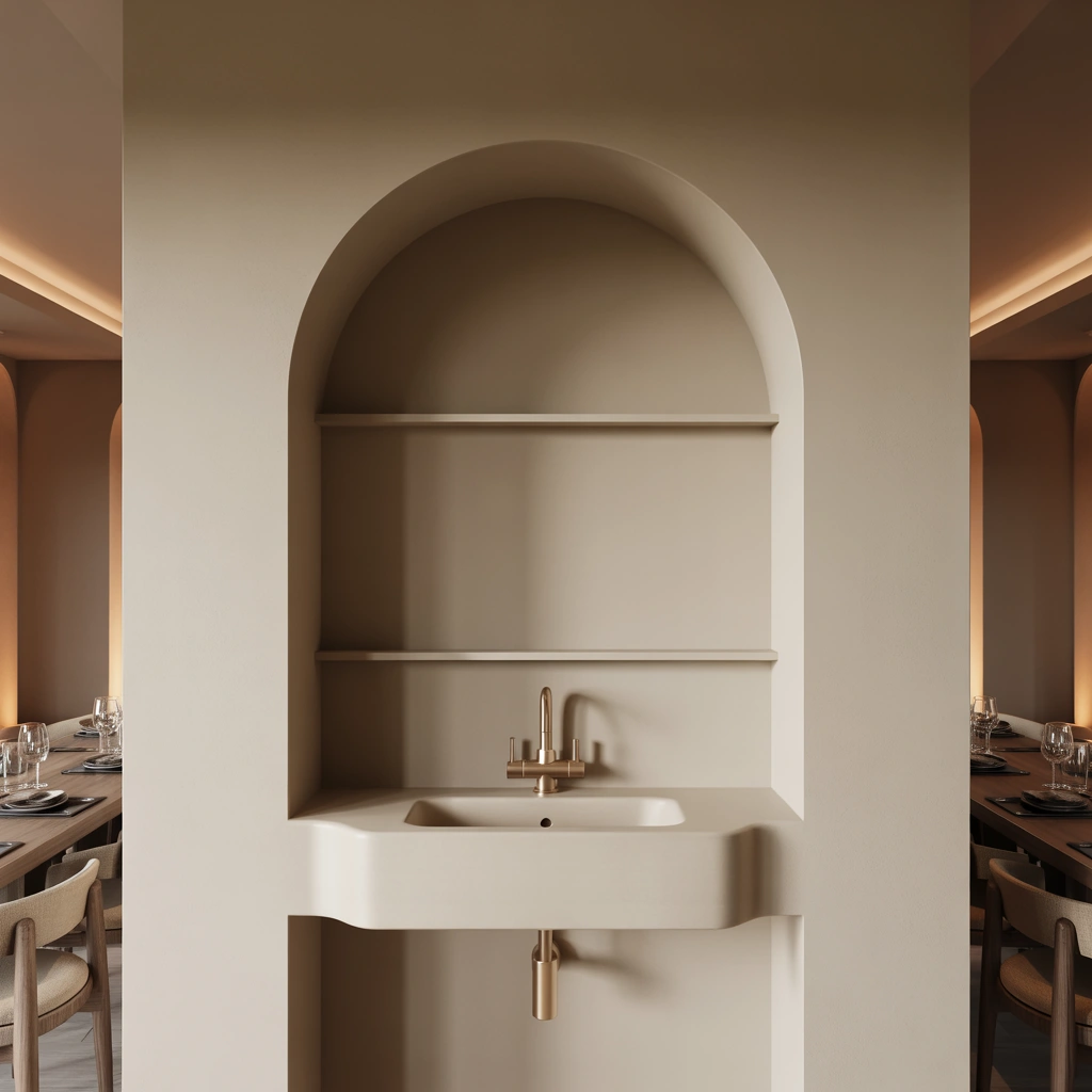 Arched Niche Wash Basin Design