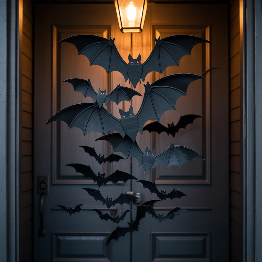 Black Bat Swarm Decoration