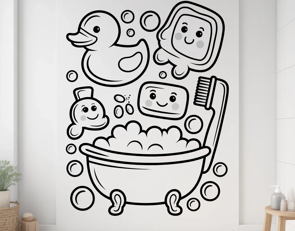 Black and White Coloring Wall Art
