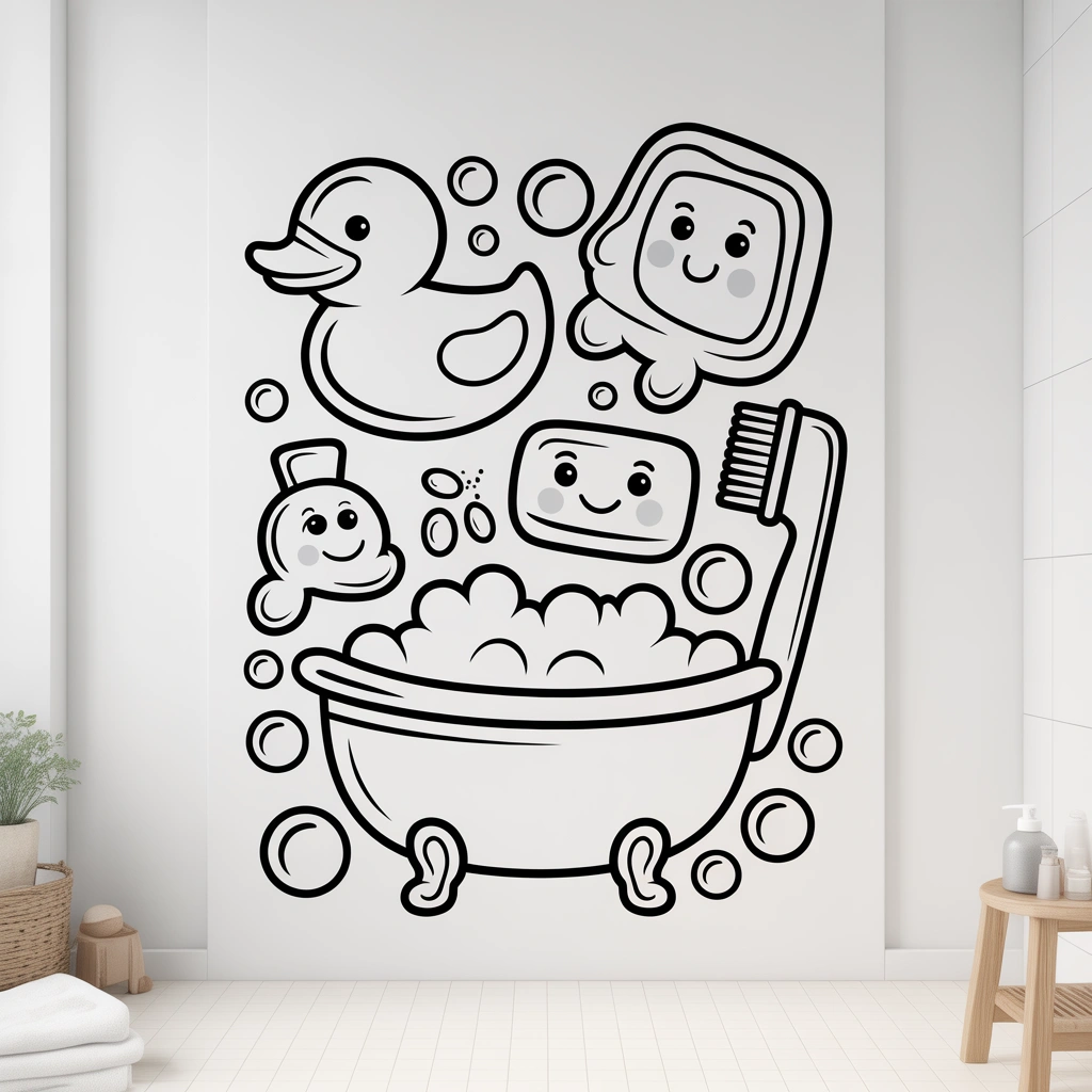 Black and White Coloring Wall Art