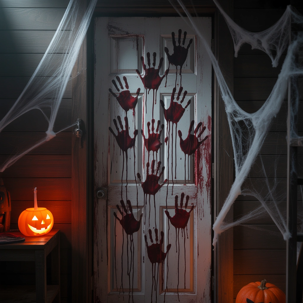 Bloody Handprint Horror Door