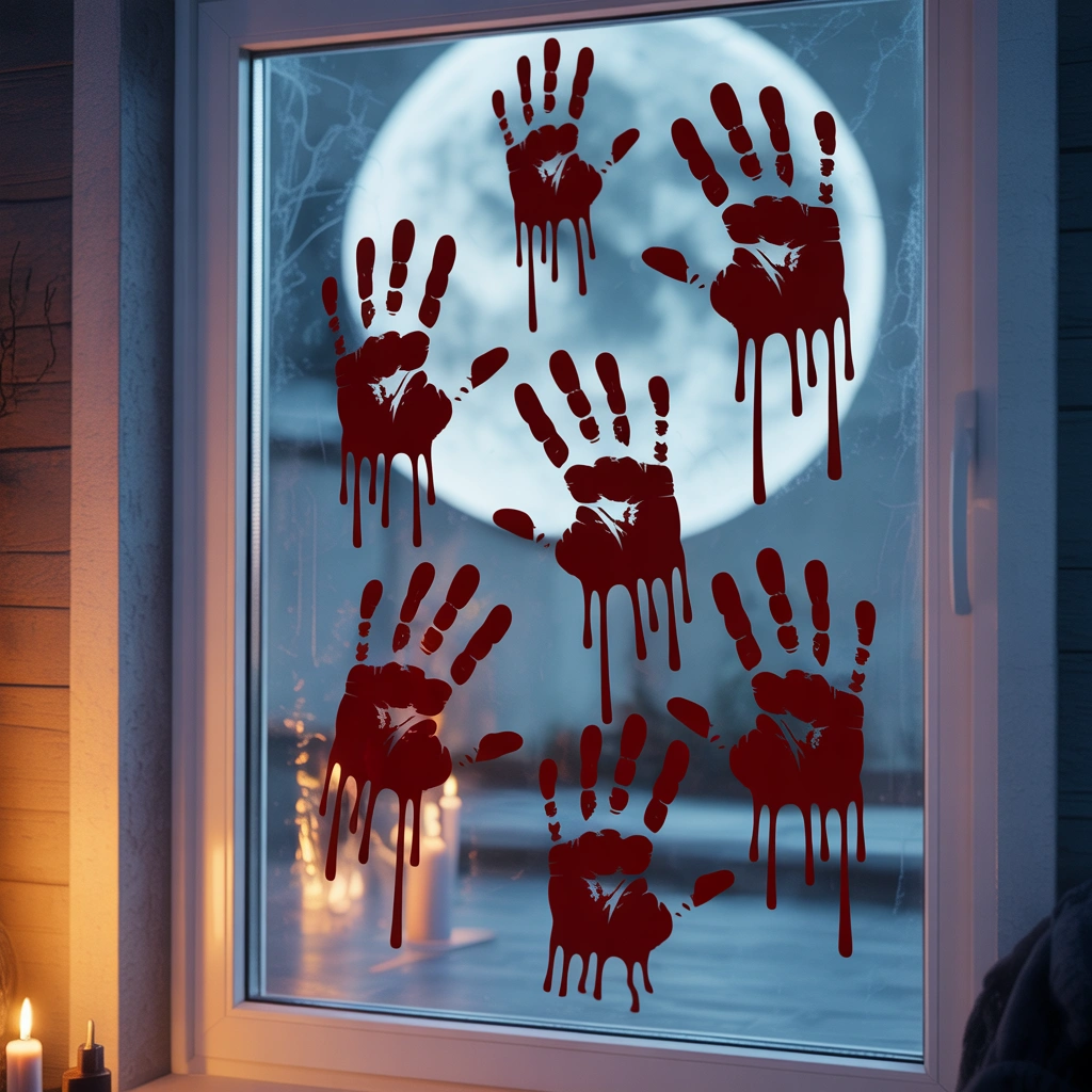 Bloody Handprint Window Clings