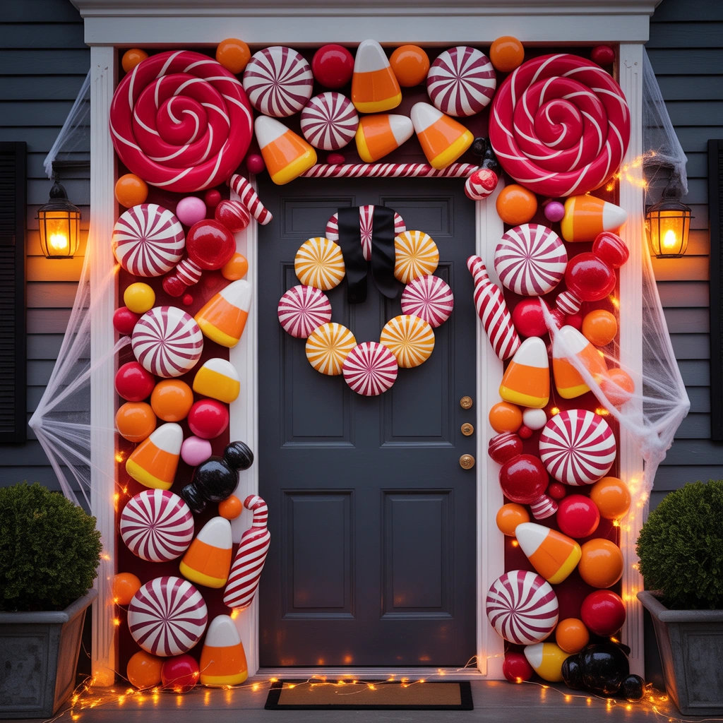 Candy Themed Halloween Door
