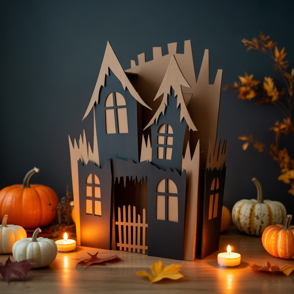 Cardboard Haunted House Silhouette