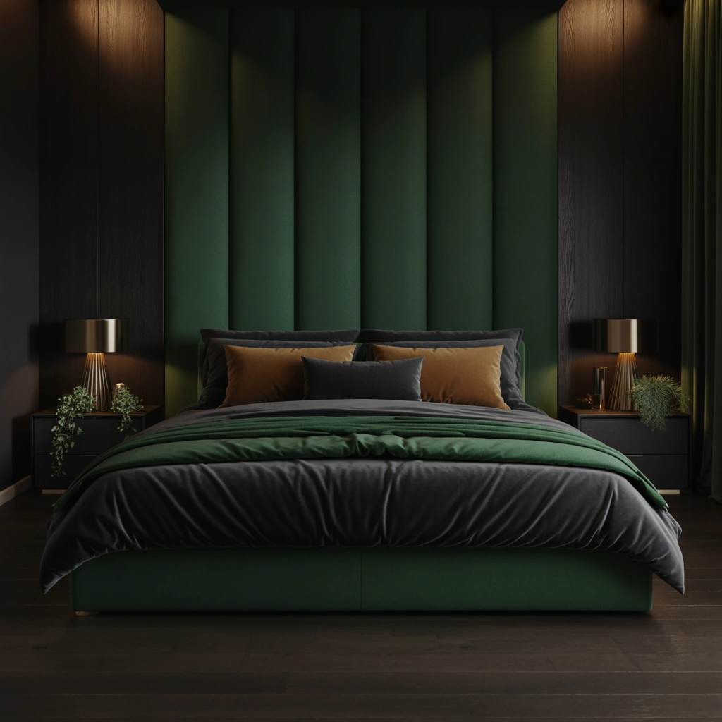 Choose a Black Bed Frame With Emerald Green Upholstery