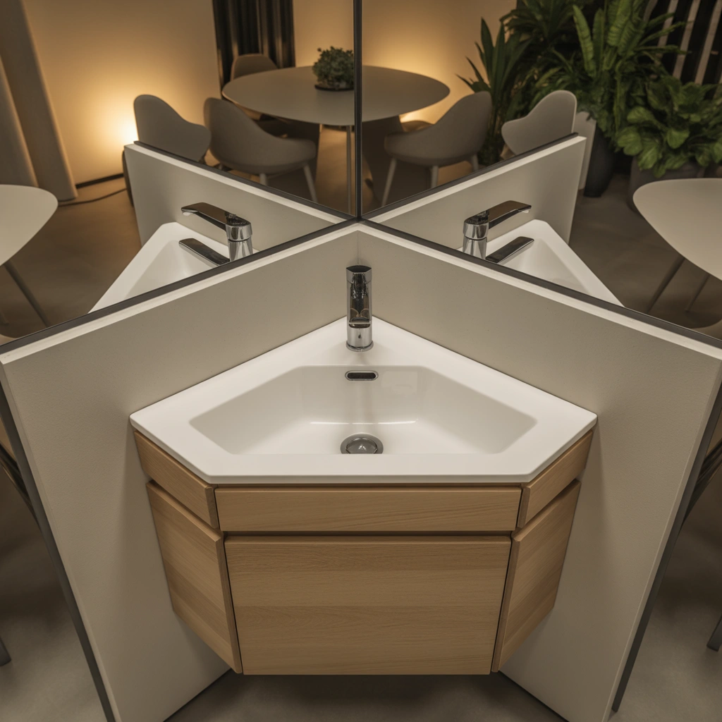 Compact Corner Basin for Small Dining Areas