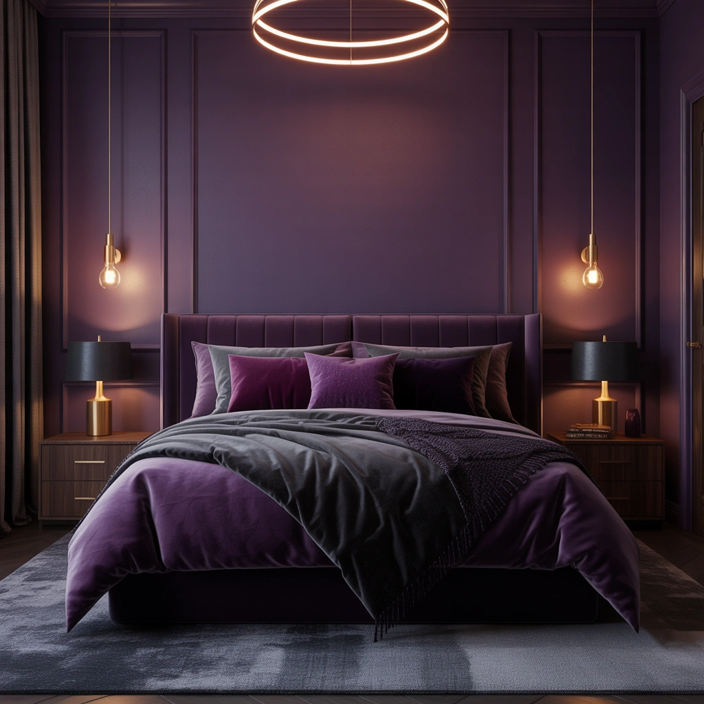 Create a Dark and Moody Purple Bedroom