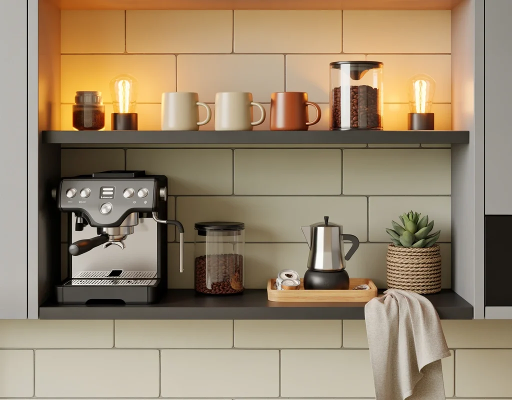 Create a Dedicated Coffee Station Shelf