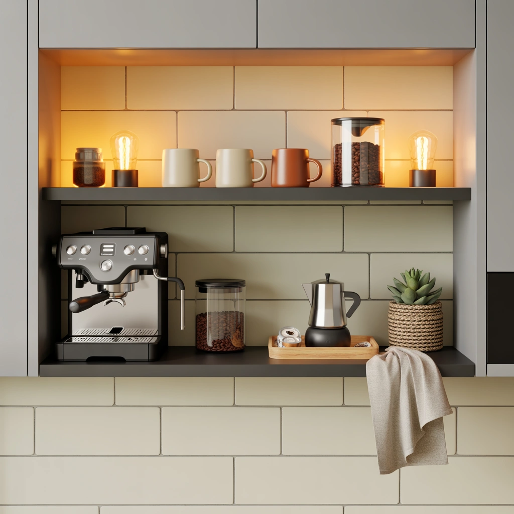 Create a Dedicated Coffee Station Shelf