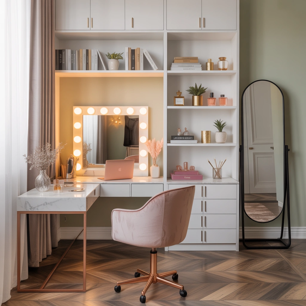 Create a Dual Purpose Office and Dressing Area