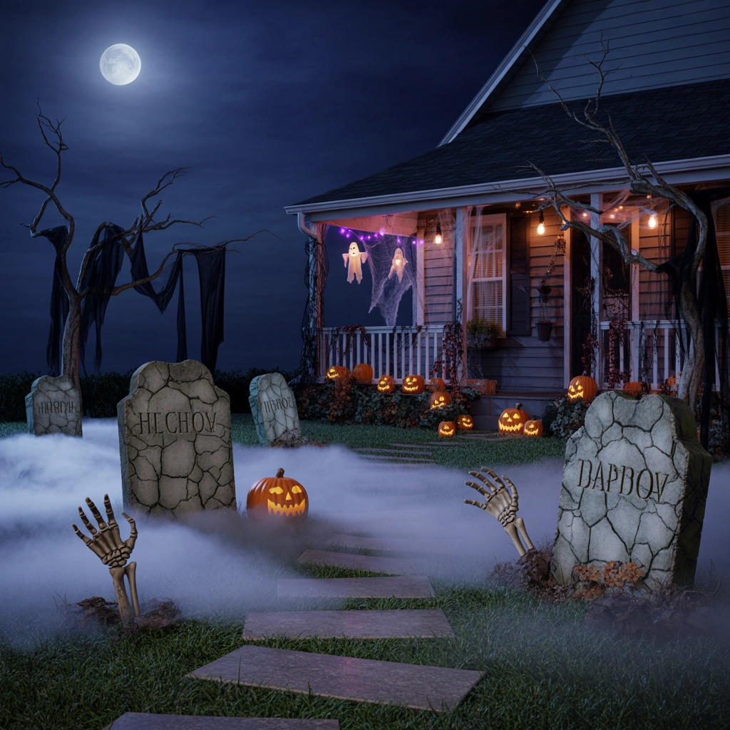 Create a Haunted Graveyard in the Front Yard