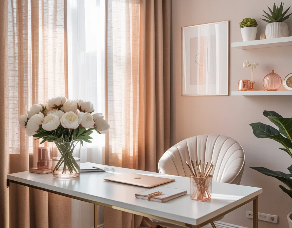 Create a Soft and Feminine Home Office