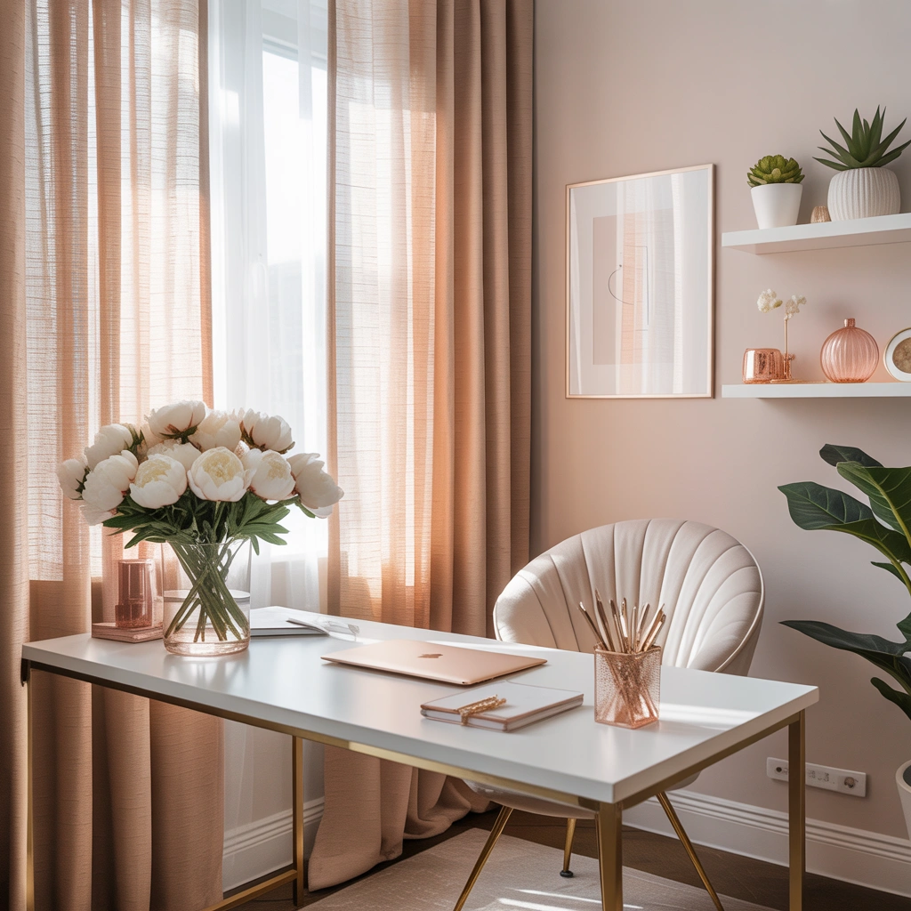 Create a Soft and Feminine Home Office