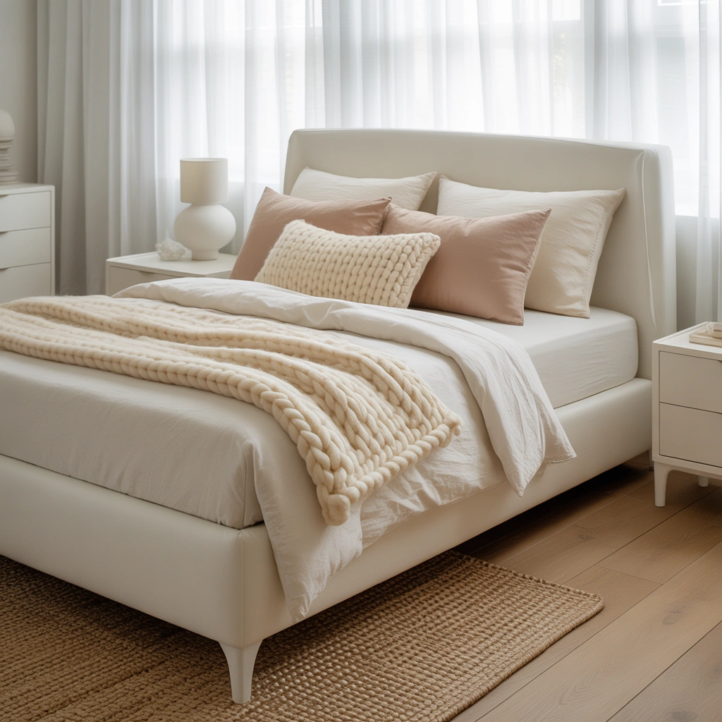 Create a White Bedroom With Soft Neutral Layers