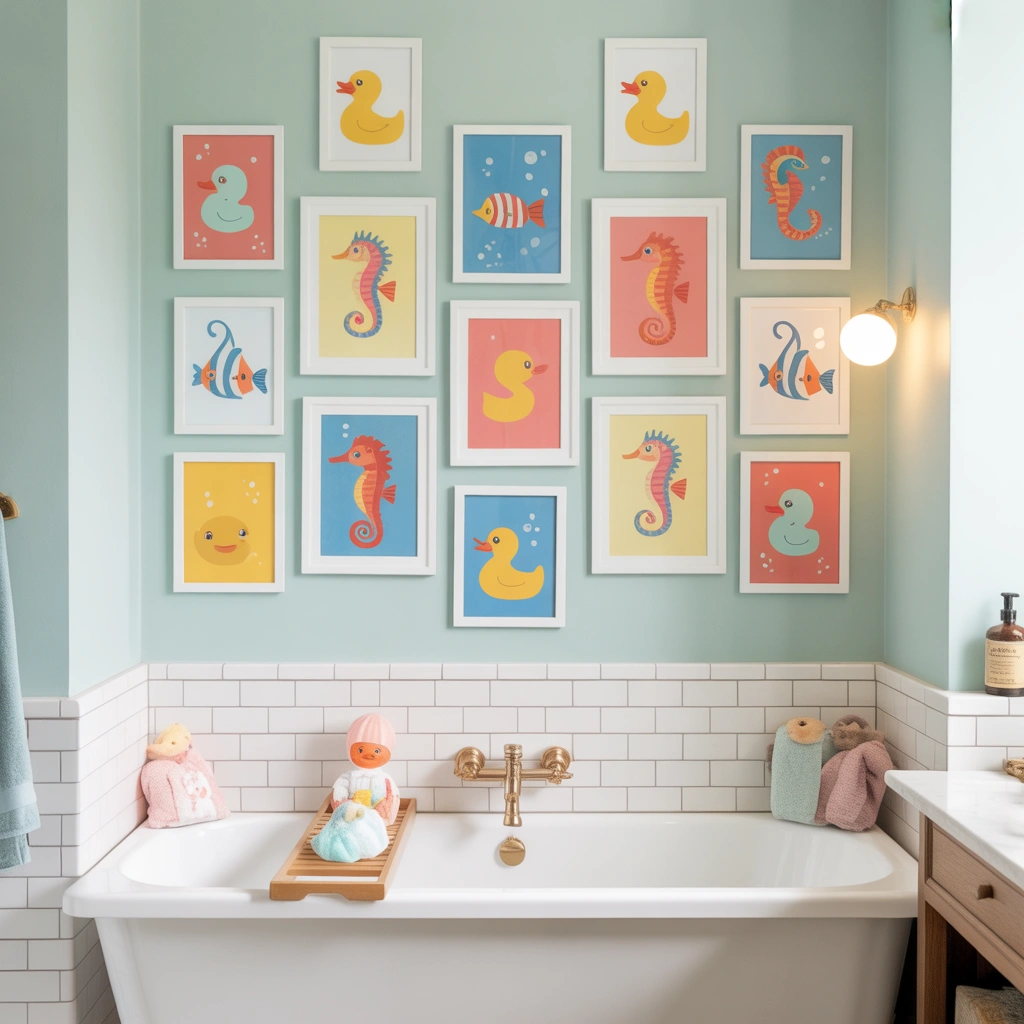 DIY Kids Bathroom Art Gallery