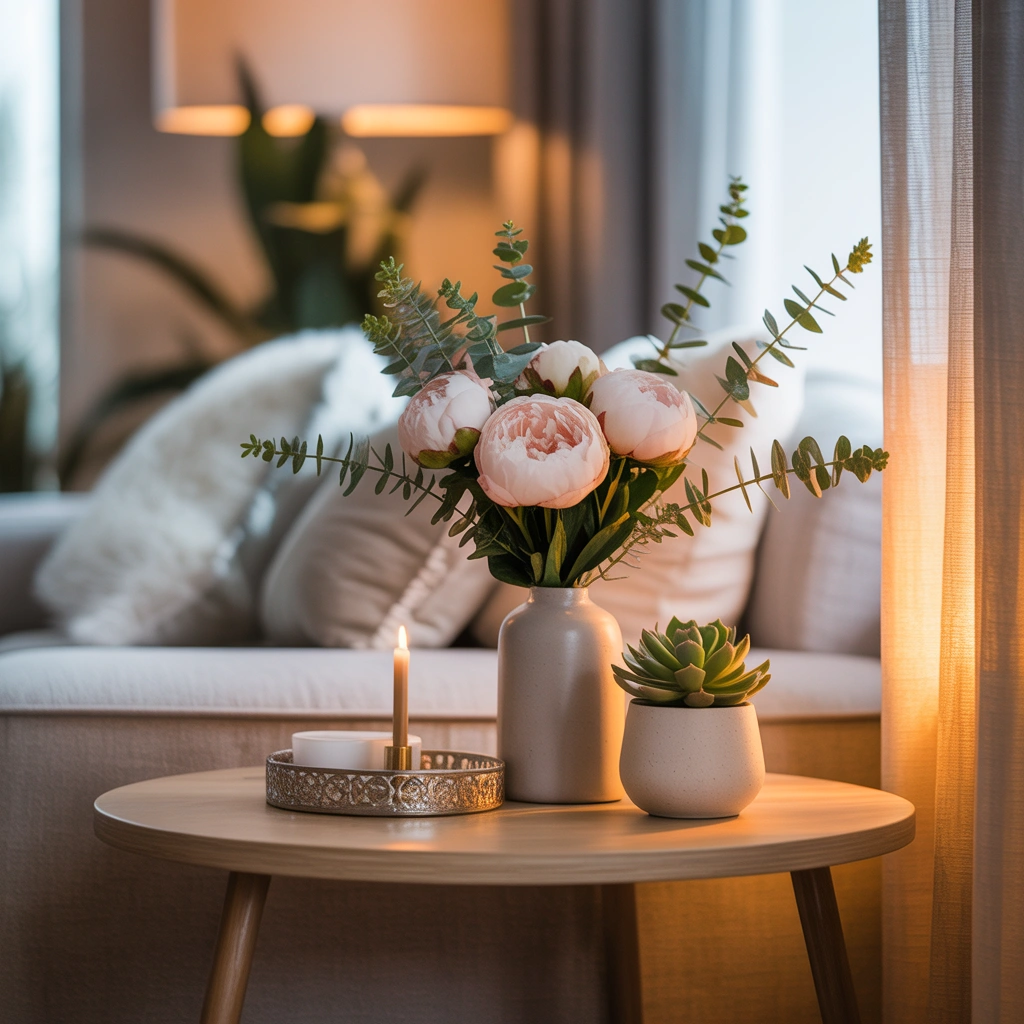 Decorate With a Small Plant or Fresh Flowers