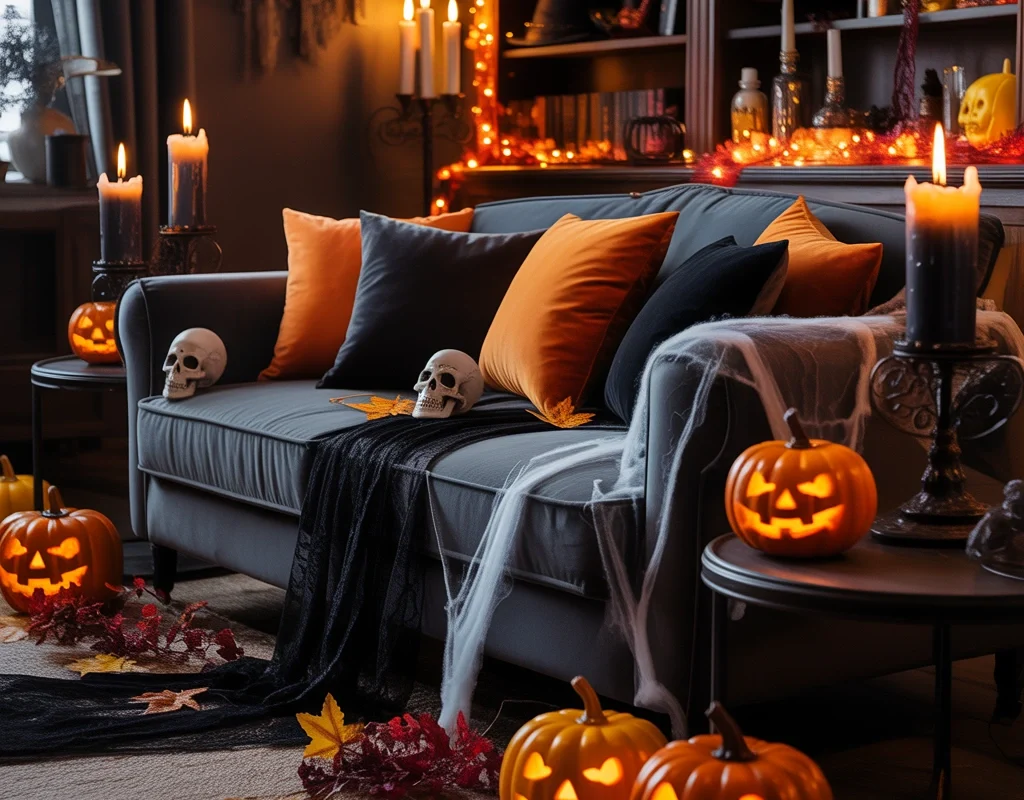 Design a Halloween Themed Sofa Area