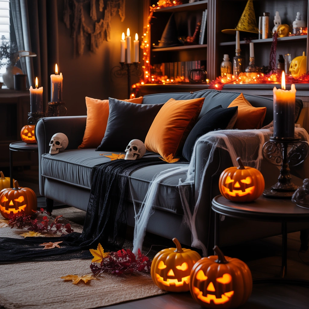 Design a Halloween Themed Sofa Area