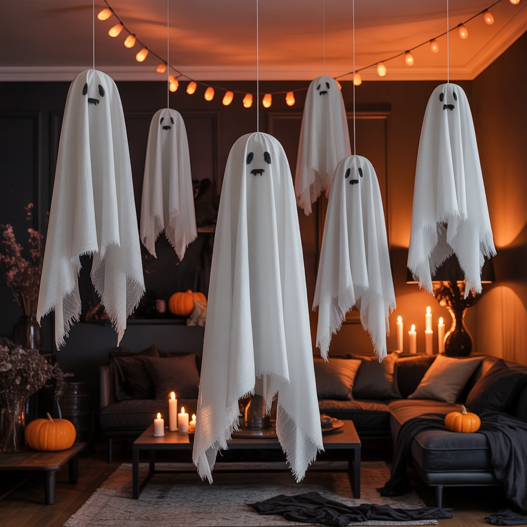Hang Ghost Decorations From the Ceiling