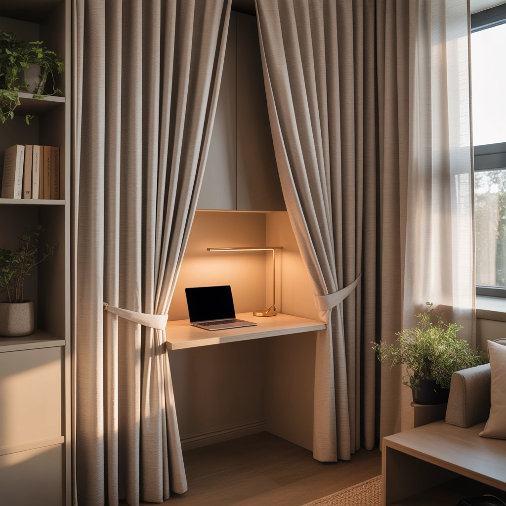Hide Your Office Behind Curtains or Screens