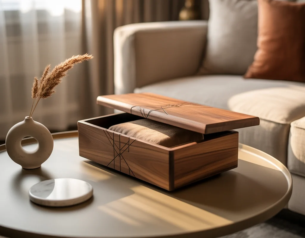 Include a Decorative Box With Hidden Storage