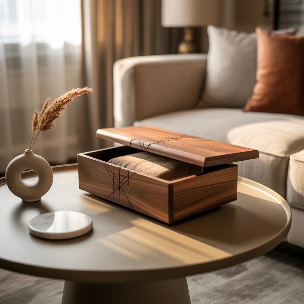 Include a Decorative Box With Hidden Storage
