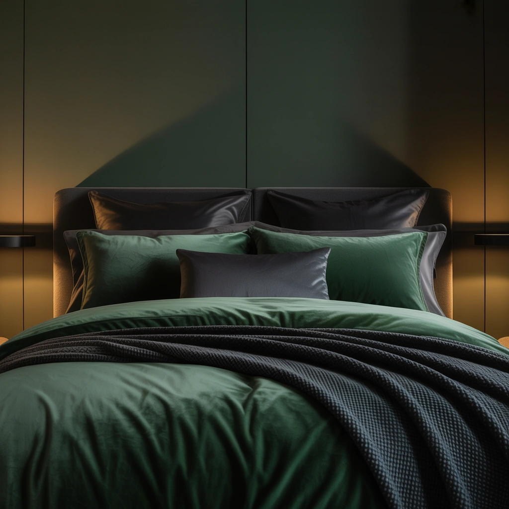 Introduce Dark Green and Black Through Bedding