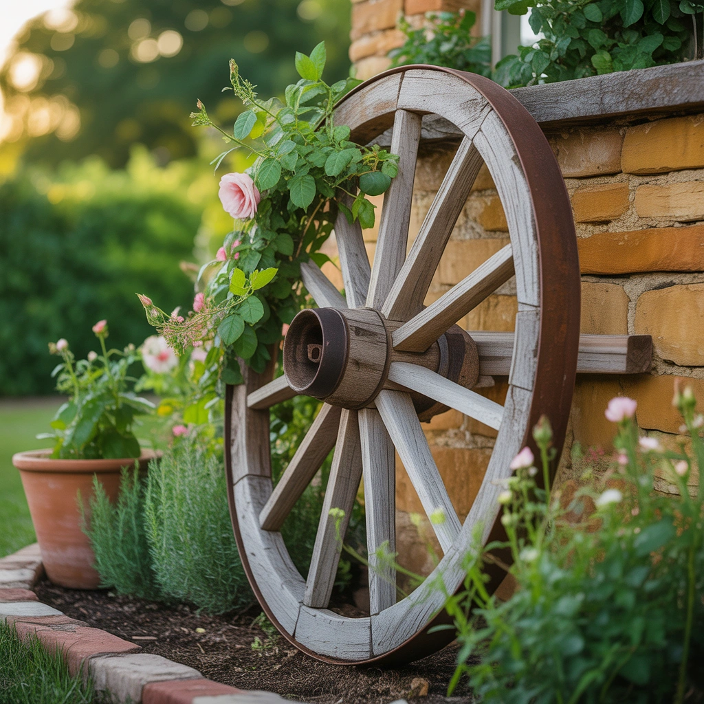 Make a Wagon Wheel Trellis for Climbing Plants
