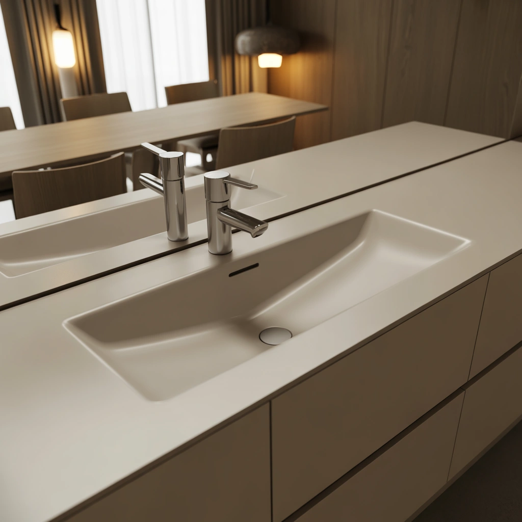 Minimalist White Wash Basin Design