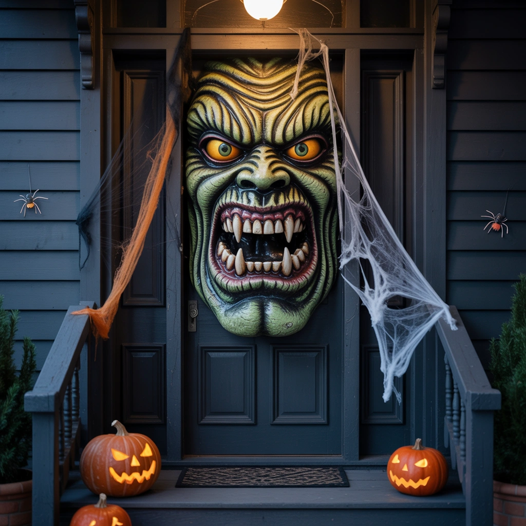 Monster Face Halloween Door