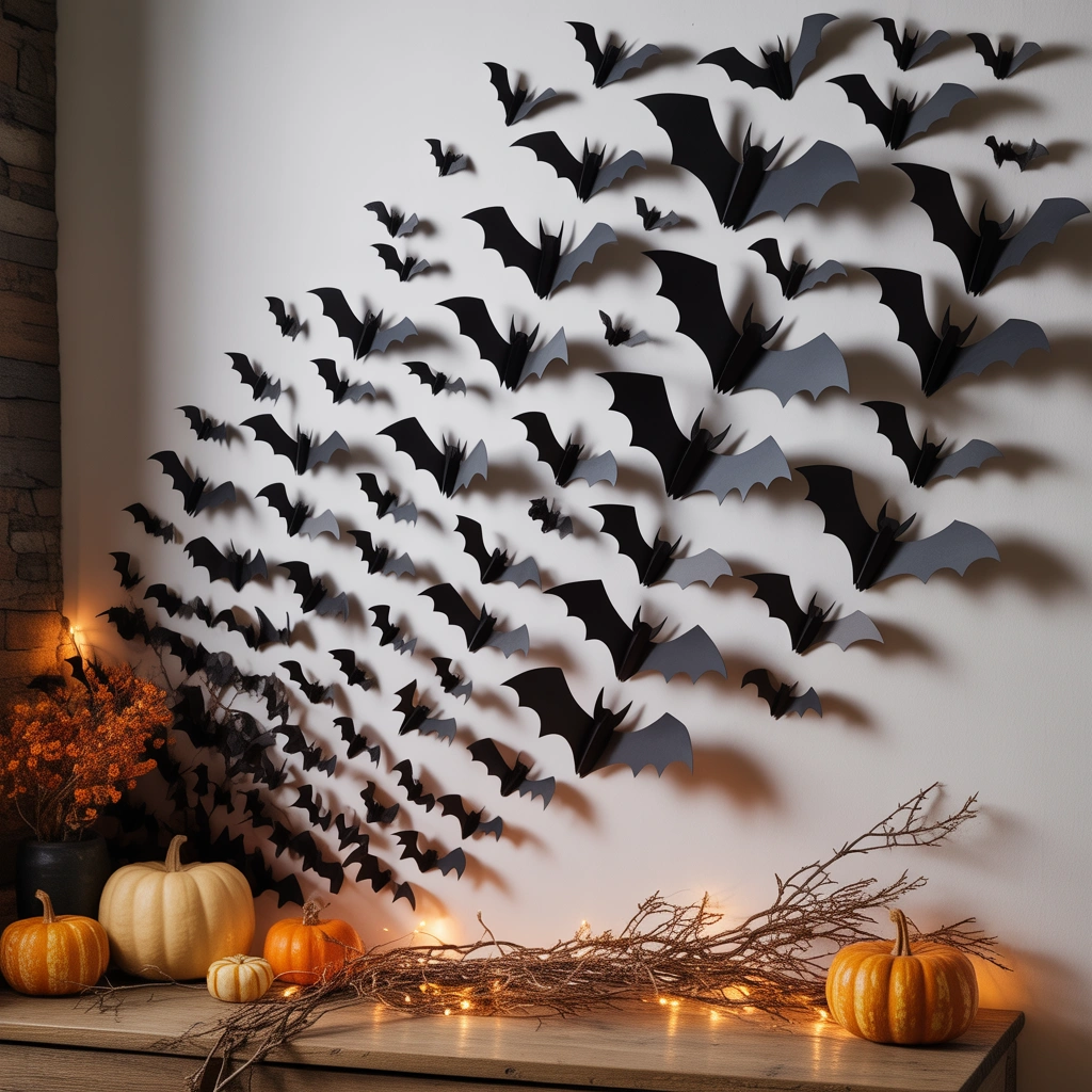 Paper Bat Wall Display