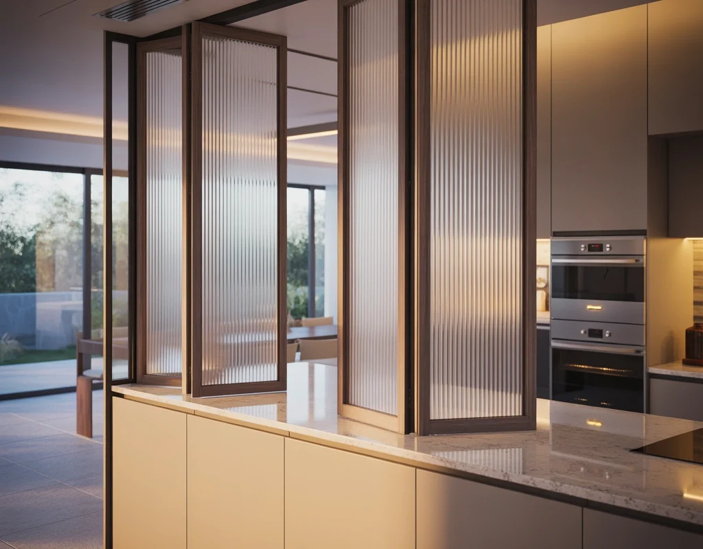 Semi Open Kitchen With Foldable Panels