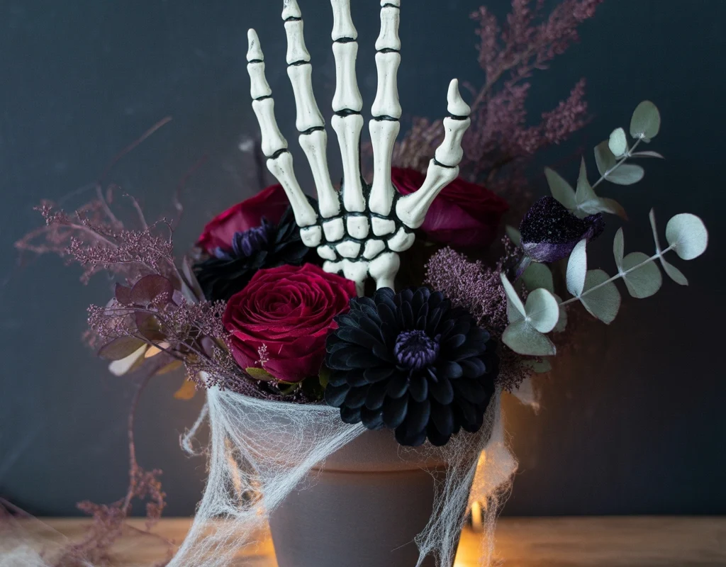 Skeleton Hand Flower Arrangement