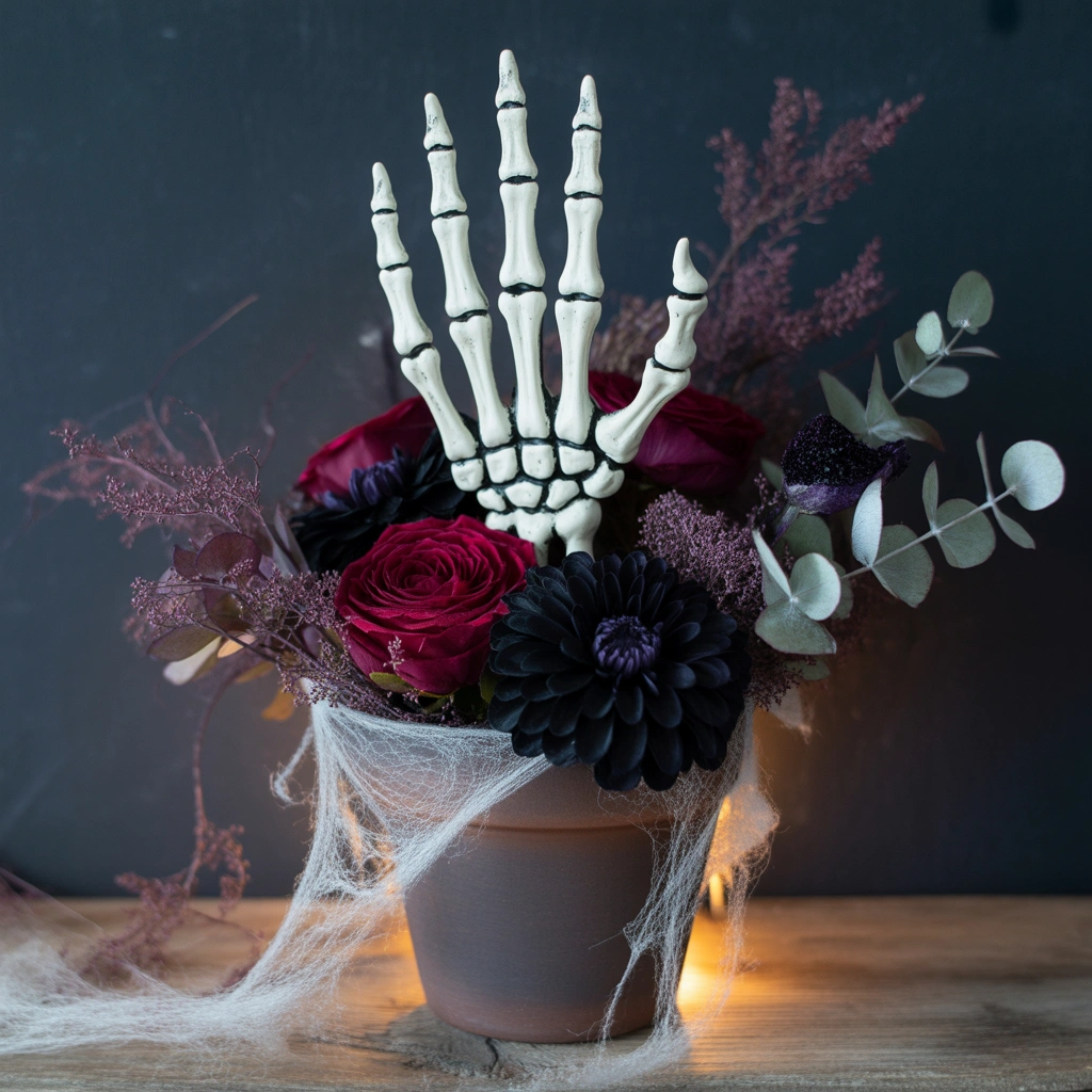 Skeleton Hand Flower Arrangement