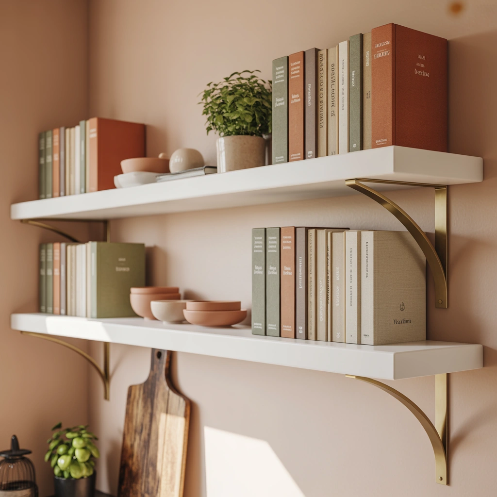 Style Shelves with Cookbooks and Recipe Books