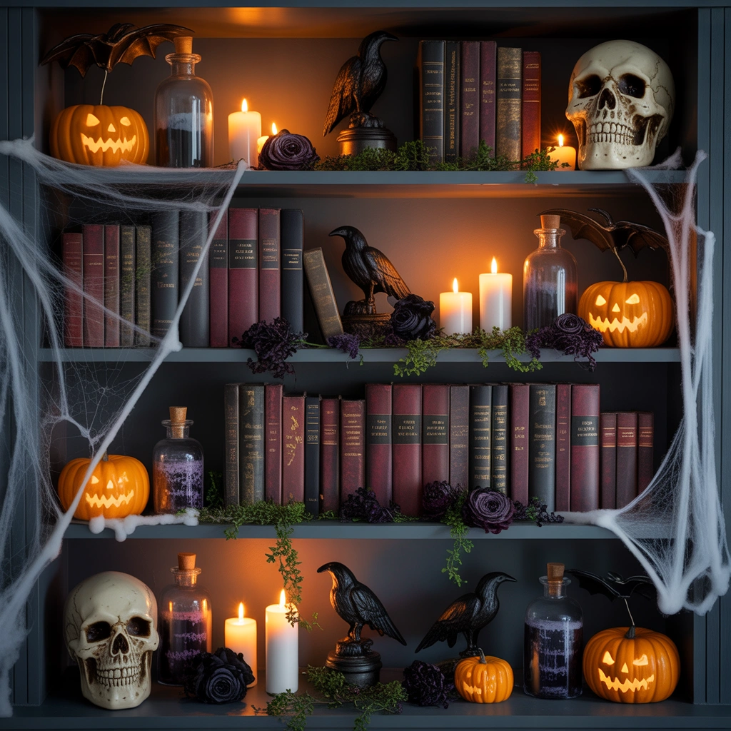 Style a Haunted Halloween Bookshelf