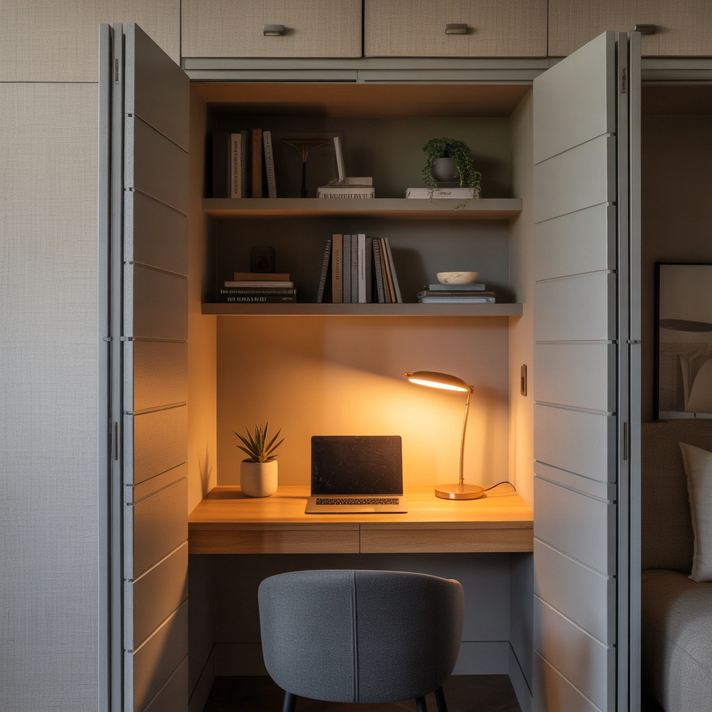 Turn an Unused Closet into a Hidden Office