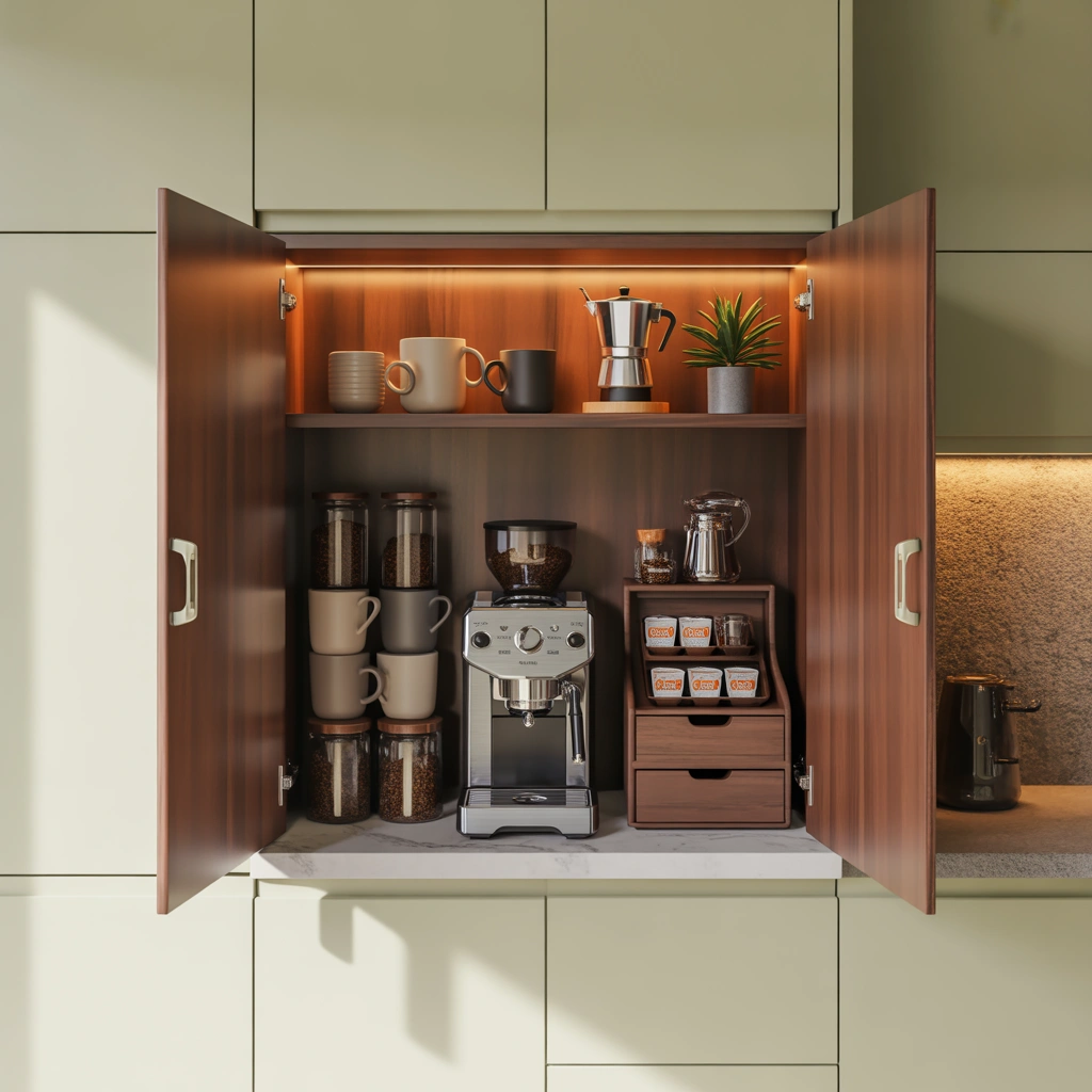 Turn an Unused Kitchen Cabinet Into a Hidden Coffee Station