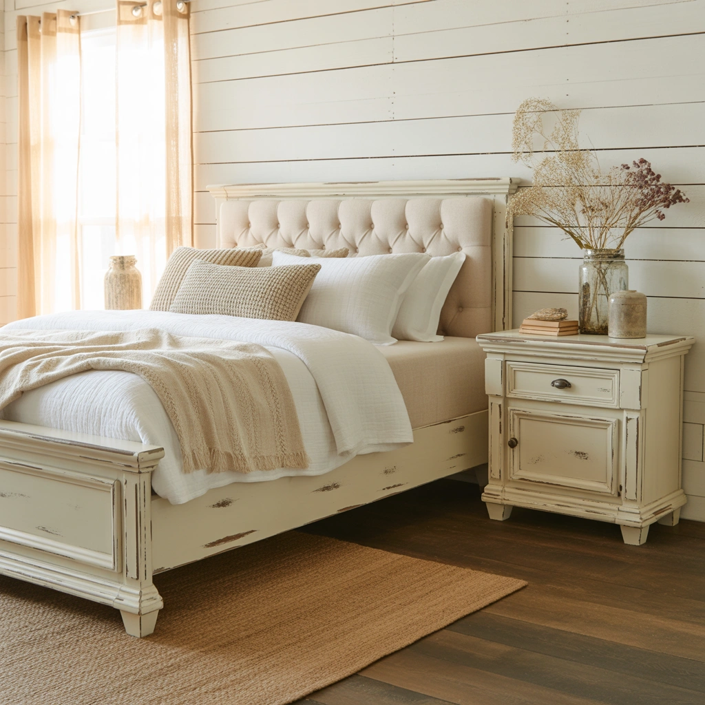 Use Distressed White Furniture for Farmhouse Charm